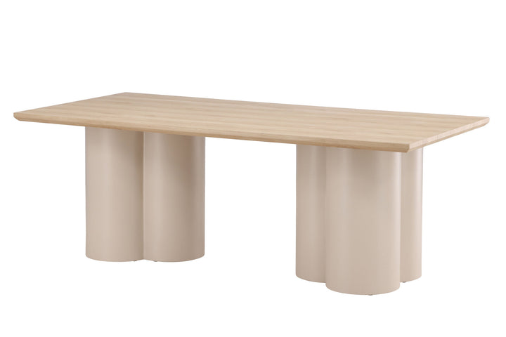 Venture Home Olivia Rectangular Dining Table 100x210 cm - Beige / Whitewash