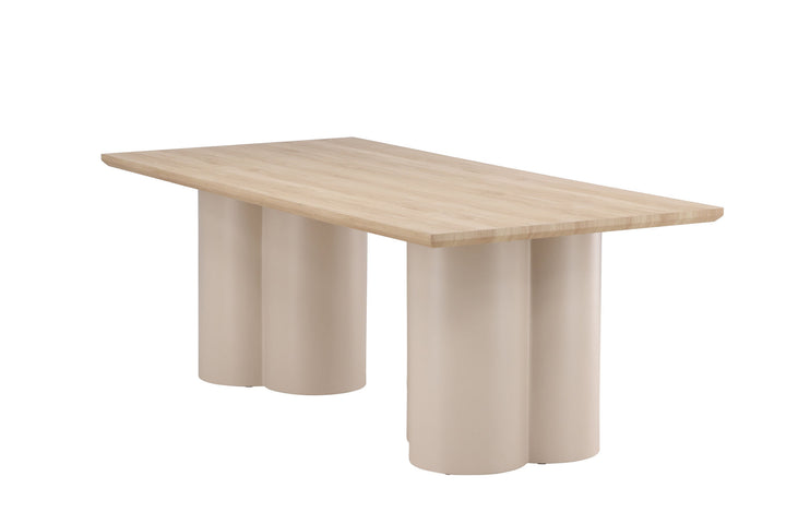 Venture Home Olivia Rectangular Dining Table 100x210 cm - Beige / Whitewash