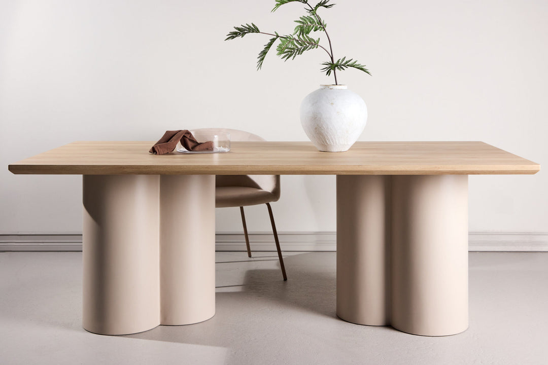 Venture Home Olivia Rectangular Dining Table 100x210 cm - Beige / Whitewash