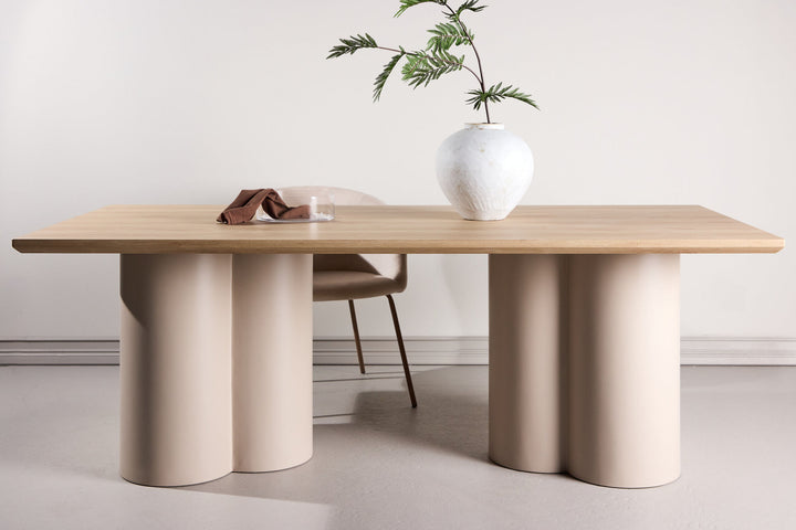 Venture Home Olivia Rectangular Dining Table 100x210 cm - Beige / Whitewash