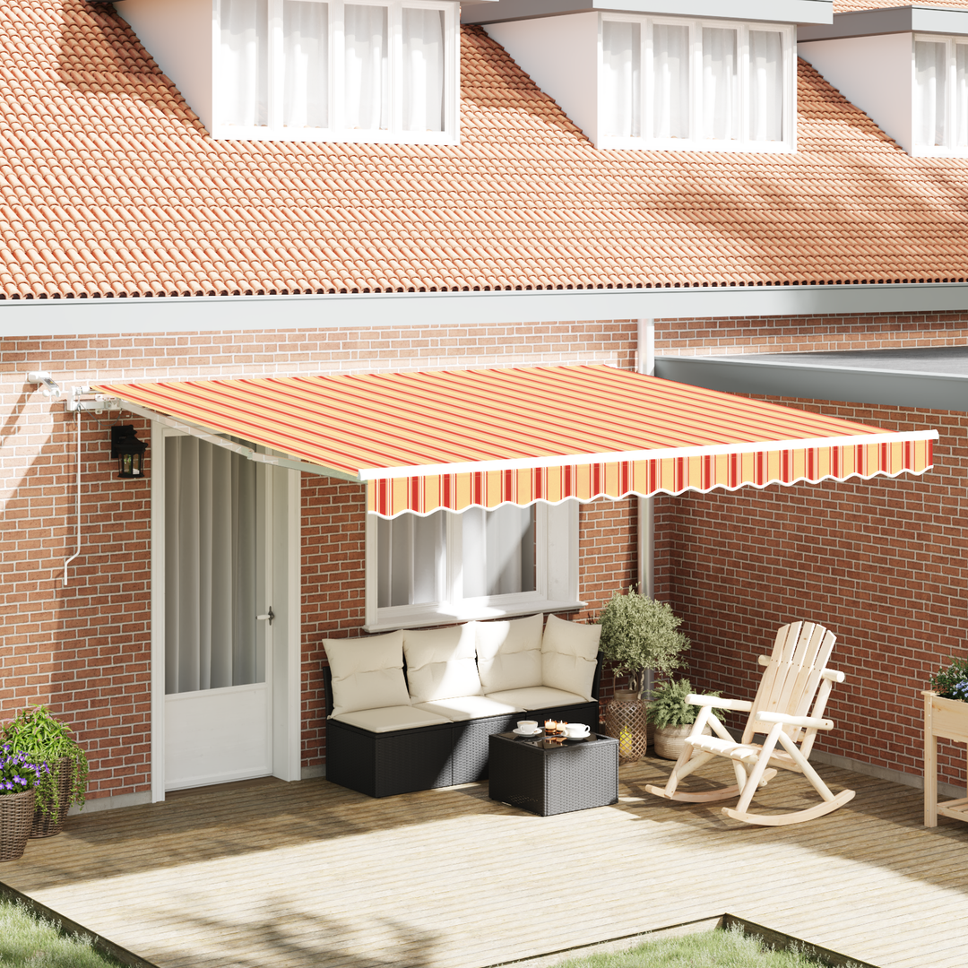 Udtrækkelig markise Gul og orange 400 × 350 cm Polyester