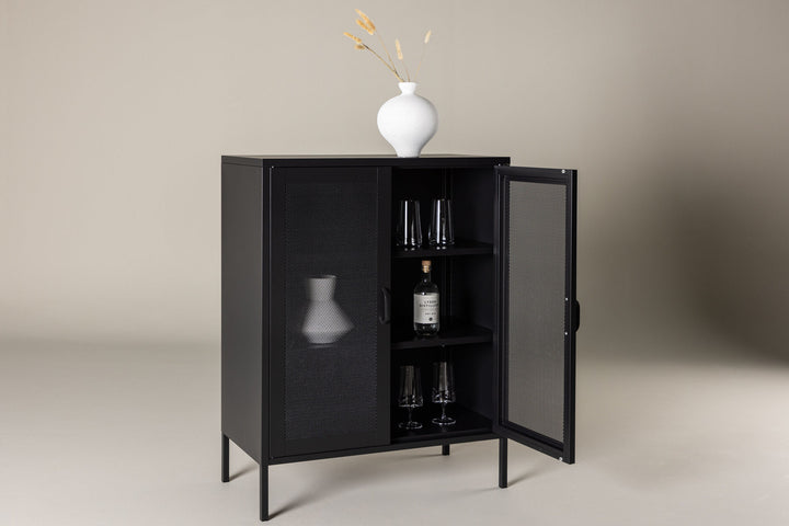 Venture Home Misha - Low cabinet mesh doors - Black