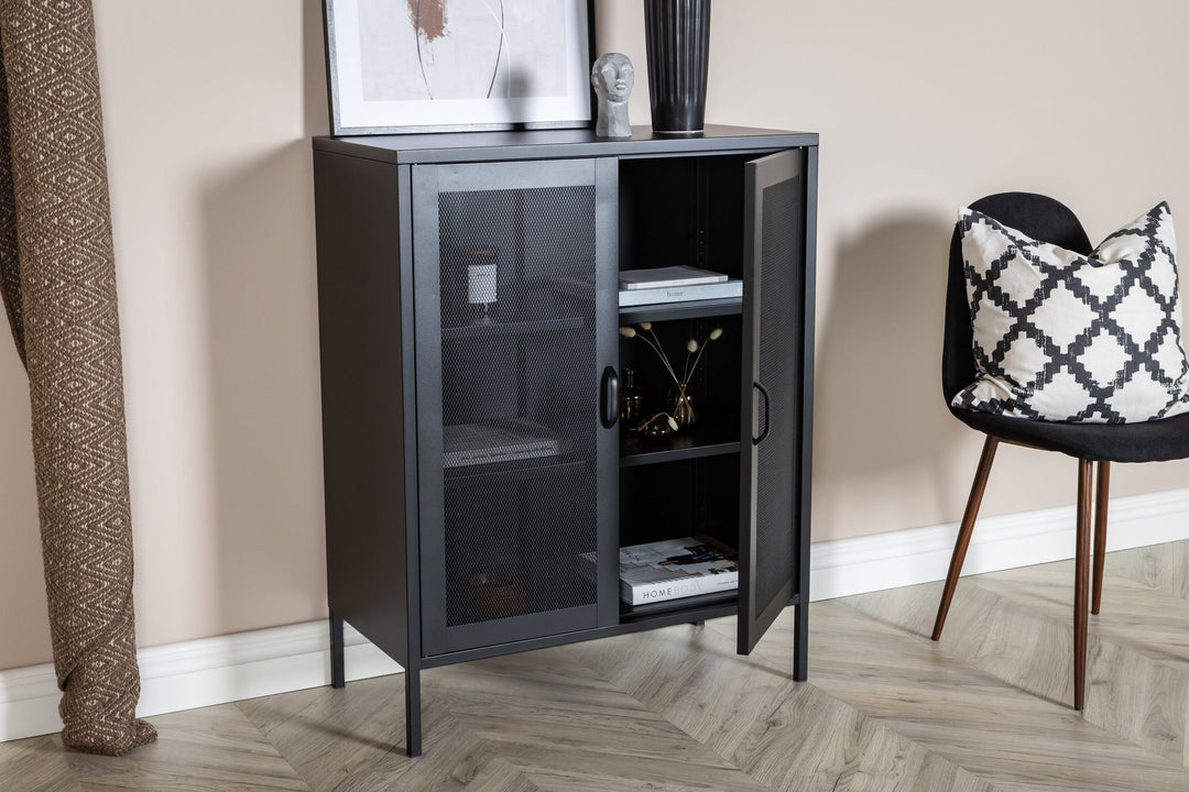 Venture Home Misha - Low cabinet mesh doors - Black