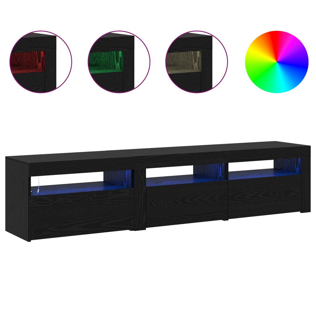TV-skab 2 pcs Sort eg 180 x 35 x 40 cm Konstrueret træ