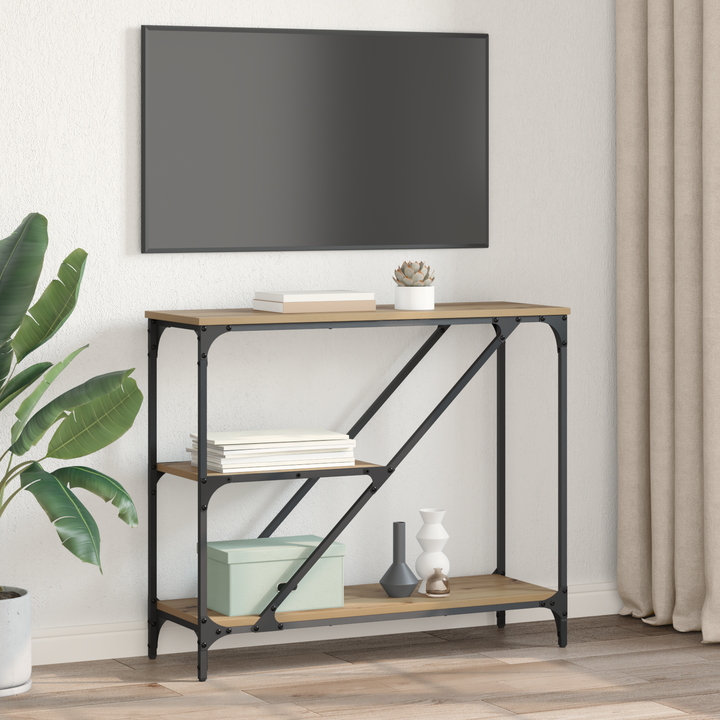 Konsolbord Artisan Egetræ 88,5 x 30 x 75 cm Konstrueret træ