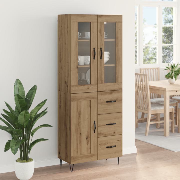 Highboard Artisan Egetræ 69,5 x 34 x 90 cm Konstrueret træ