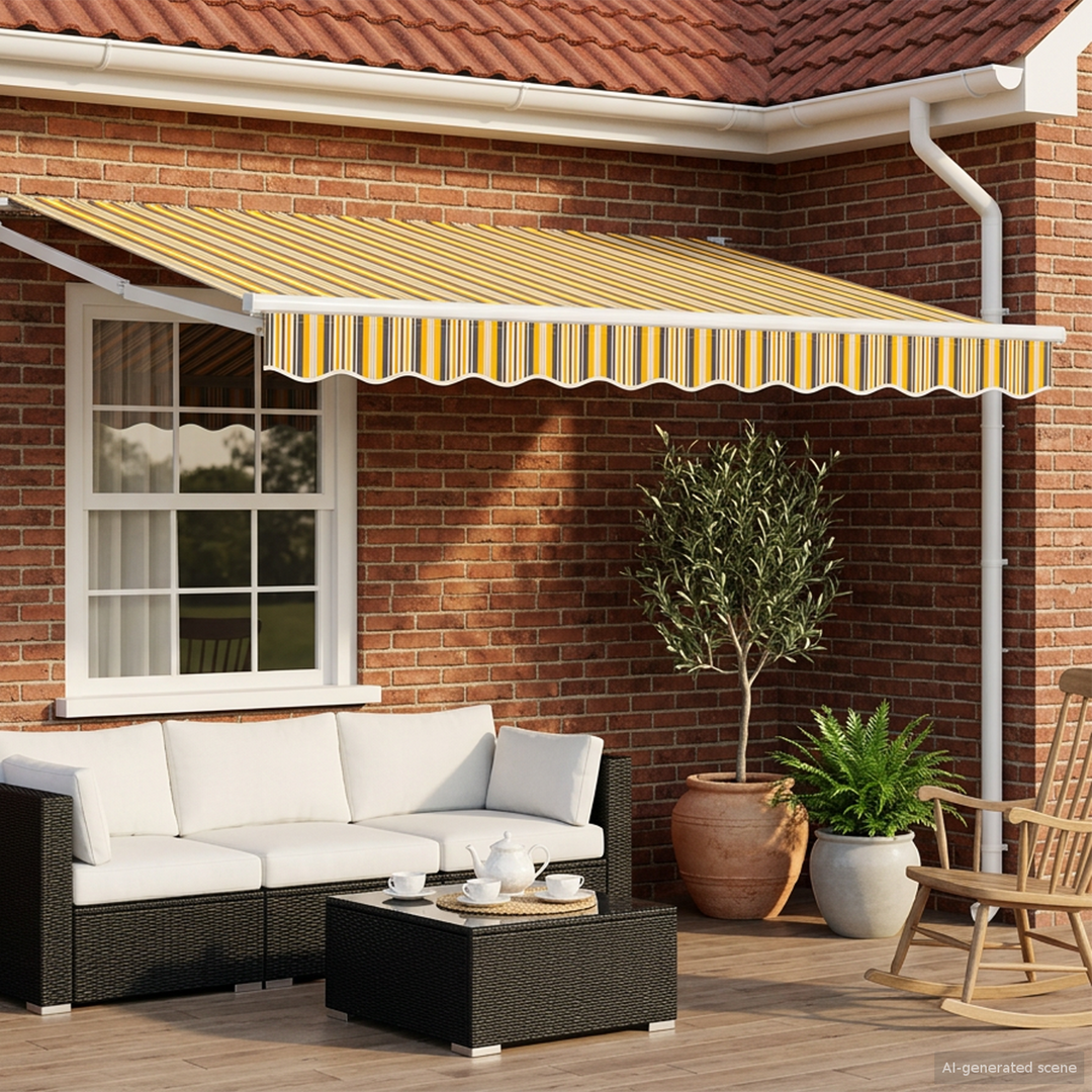 Elektrisk Utrækkelig Markise Gul og Grå 2,5 x 2 m