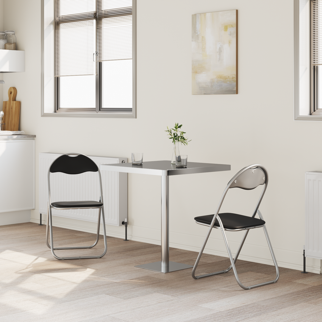 Sammenklappelig stol 2 pcs Sort og grå 48 x 43,5 x 81 cm