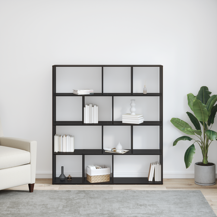 Bogskab Sort eg 132 x 29 x 141,5 cm Konstrueret træ