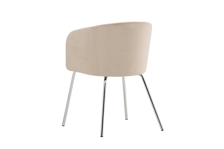 Venture Home Berit Dining Chair - Silver Chrome Legs / Beige Velvet