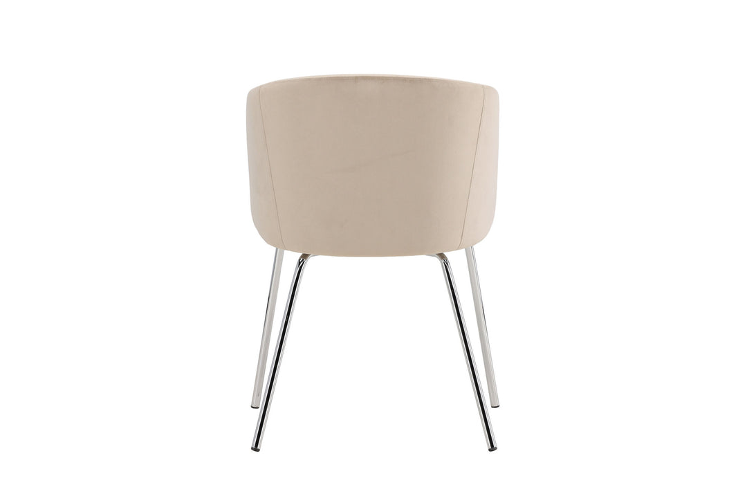 Venture Home Berit Dining Chair - Silver Chrome Legs / Beige Velvet