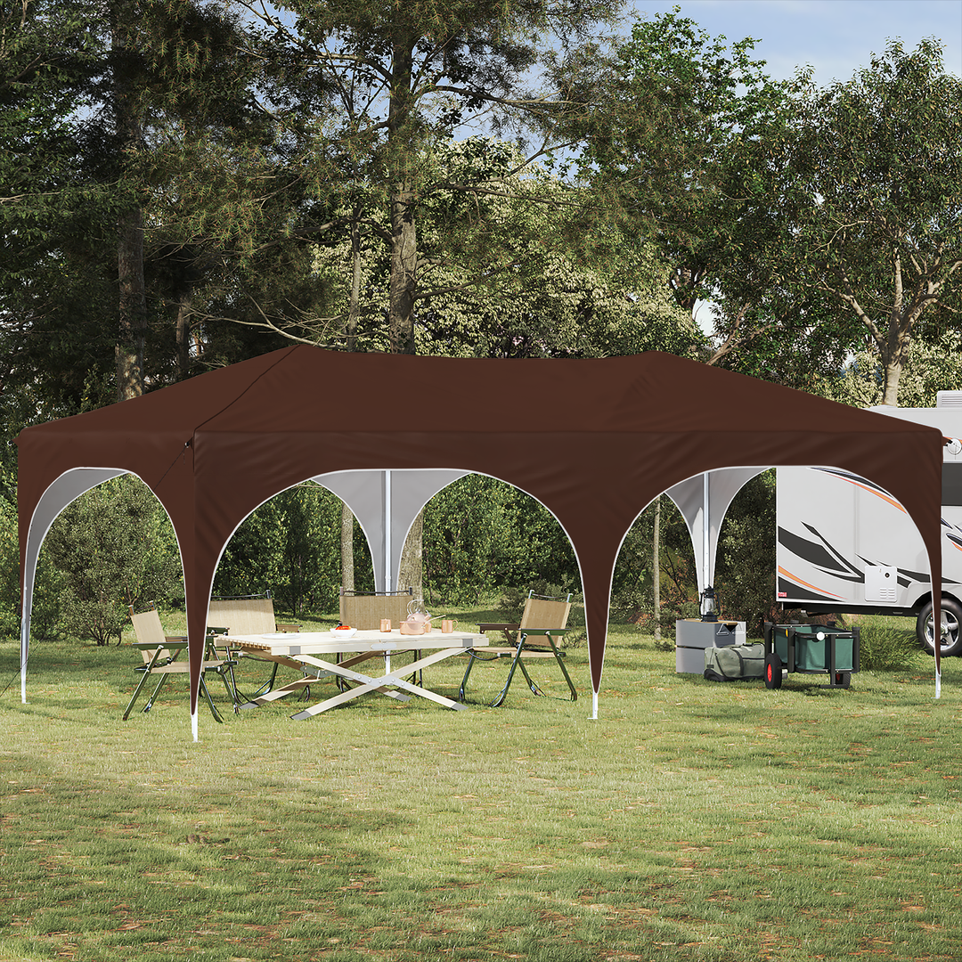 Pop-up Festtelt 575 x 288 x 245 cm Brun Oxford stof