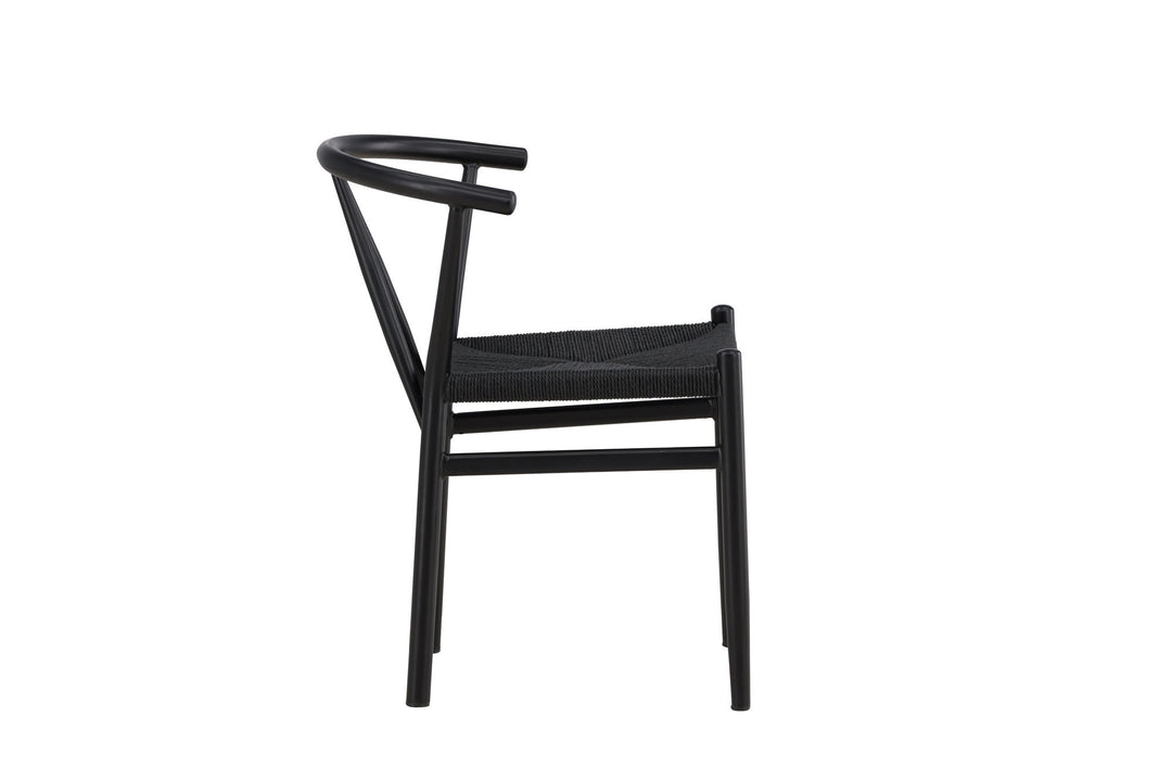 Venture Home Alfons Dining Chair - Black Steel / Black Rope