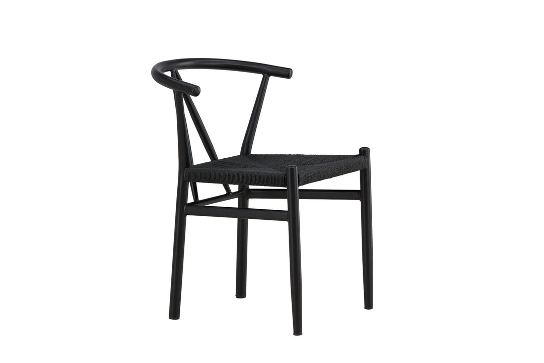 Venture Home Alfons Dining Chair - Black Steel / Black Rope
