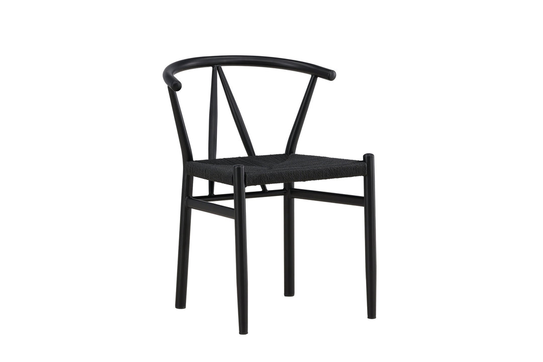 Venture Home Alfons Dining Chair - Black Steel / Black Rope
