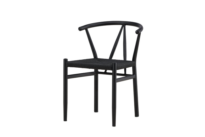 Venture Home Alfons Dining Chair - Black Steel / Black Rope