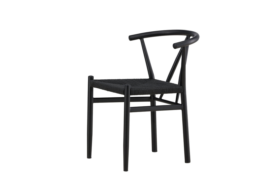Venture Home Alfons Dining Chair - Black Steel / Black Rope