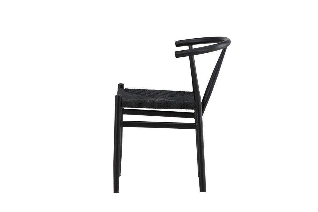 Venture Home Alfons Dining Chair - Black Steel / Black Rope