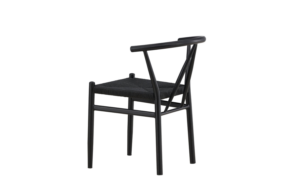 Venture Home Alfons Dining Chair - Black Steel / Black Rope