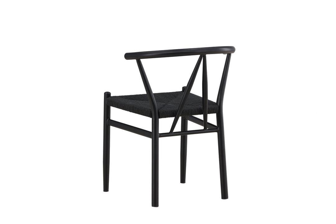 Venture Home Alfons Dining Chair - Black Steel / Black Rope