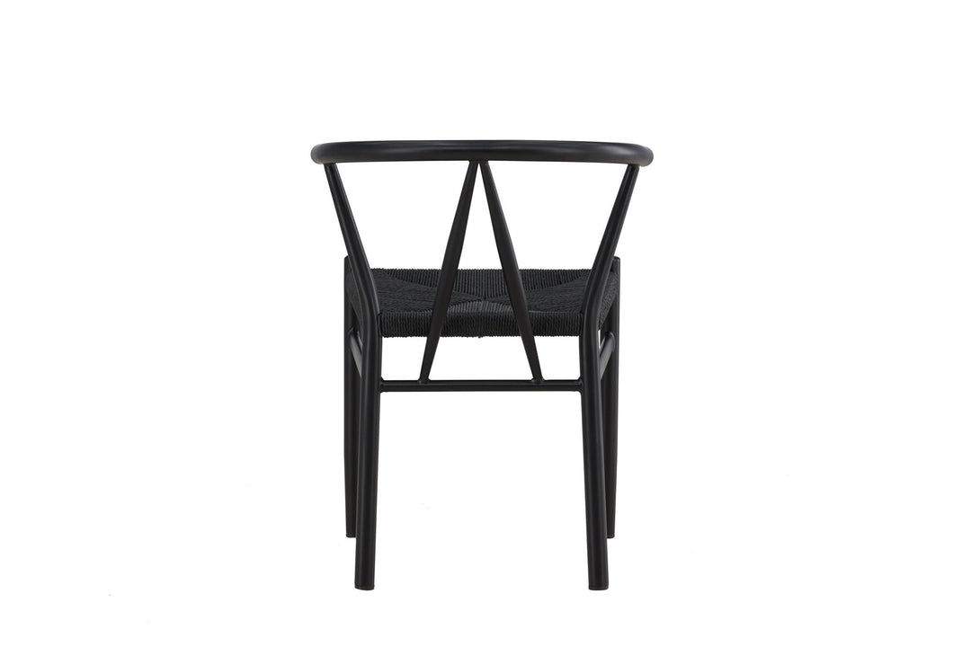 Venture Home Alfons Dining Chair - Black Steel / Black Rope