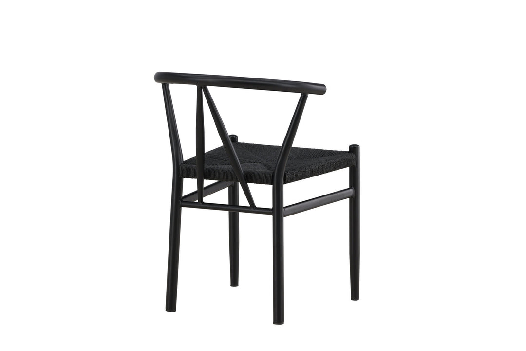Venture Home Alfons Dining Chair - Black Steel / Black Rope