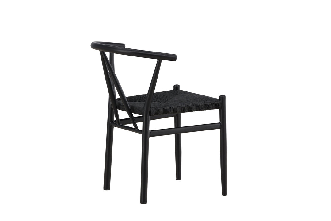 Venture Home Alfons Dining Chair - Black Steel / Black Rope