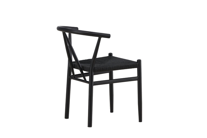 Venture Home Alfons Dining Chair - Black Steel / Black Rope