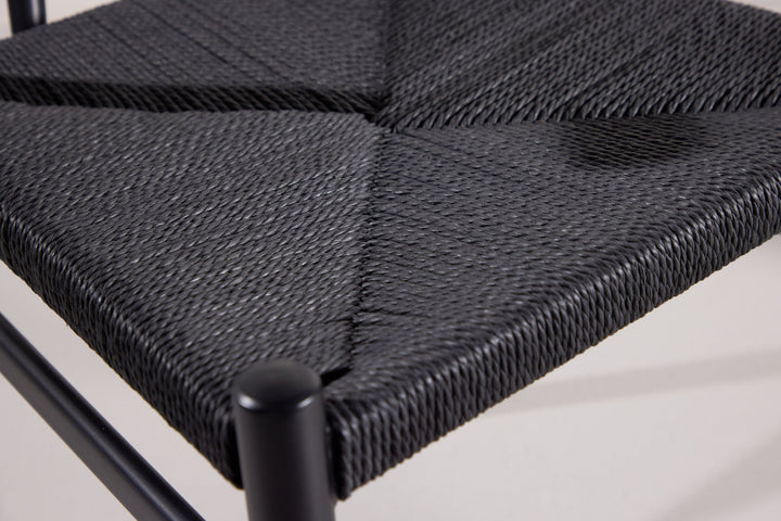 Venture Home Alfons Dining Chair - Black Steel / Black Rope