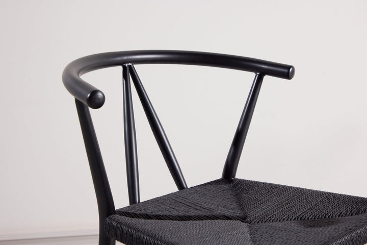 Venture Home Alfons Dining Chair - Black Steel / Black Rope
