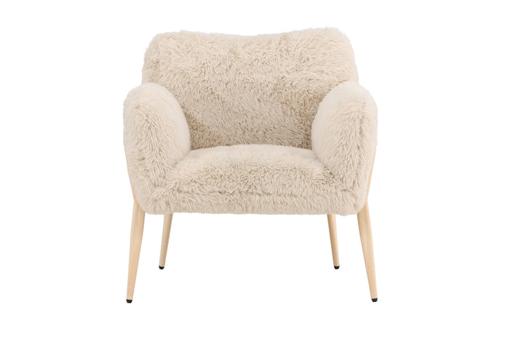 Venture Home Zenzi Armchair - Woodlook steel frame / Beige Fake Fur