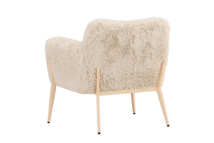 Venture Home Zenzi Armchair - Woodlook steel frame / Beige Fake Fur
