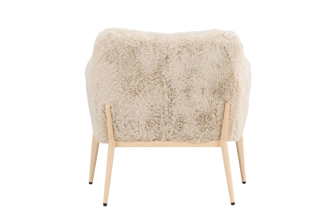 Venture Home Zenzi Armchair - Woodlook steel frame / Beige Fake Fur