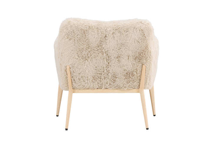Venture Home Zenzi Armchair - Woodlook steel frame / Beige Fake Fur
