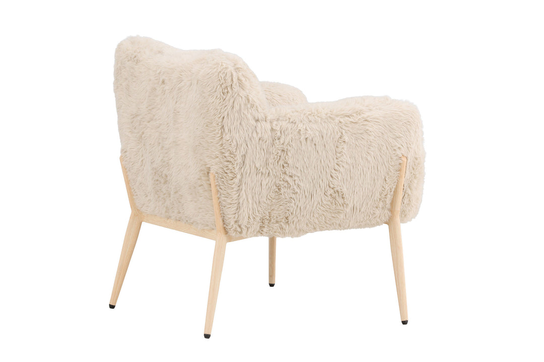 Venture Home Zenzi Armchair - Woodlook steel frame / Beige Fake Fur