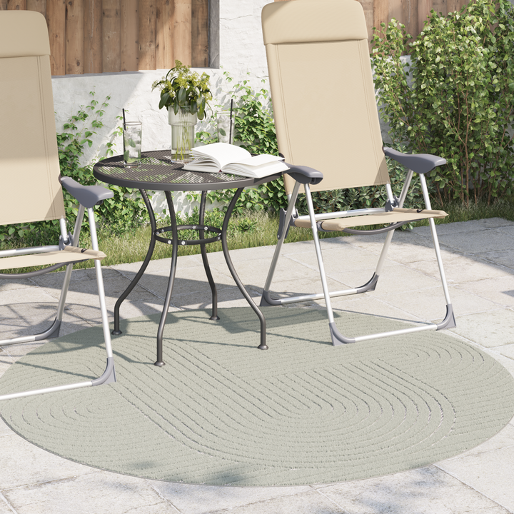 Områdetæpper Rund PALMERAS Grøn Ø 120 CM Polyester