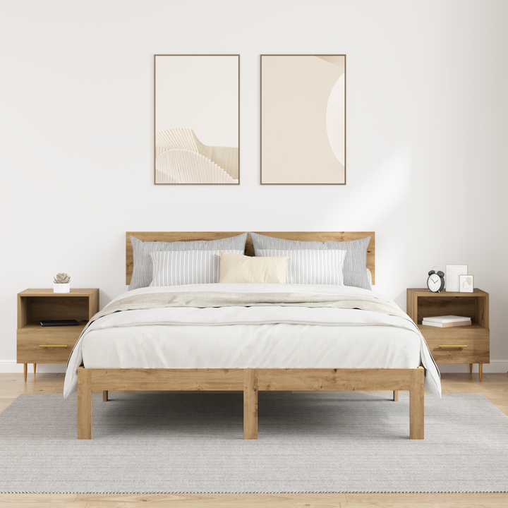 Sengebord 2 pcs Brun 40 x 35 x 47,5 cm Konstrueret træ