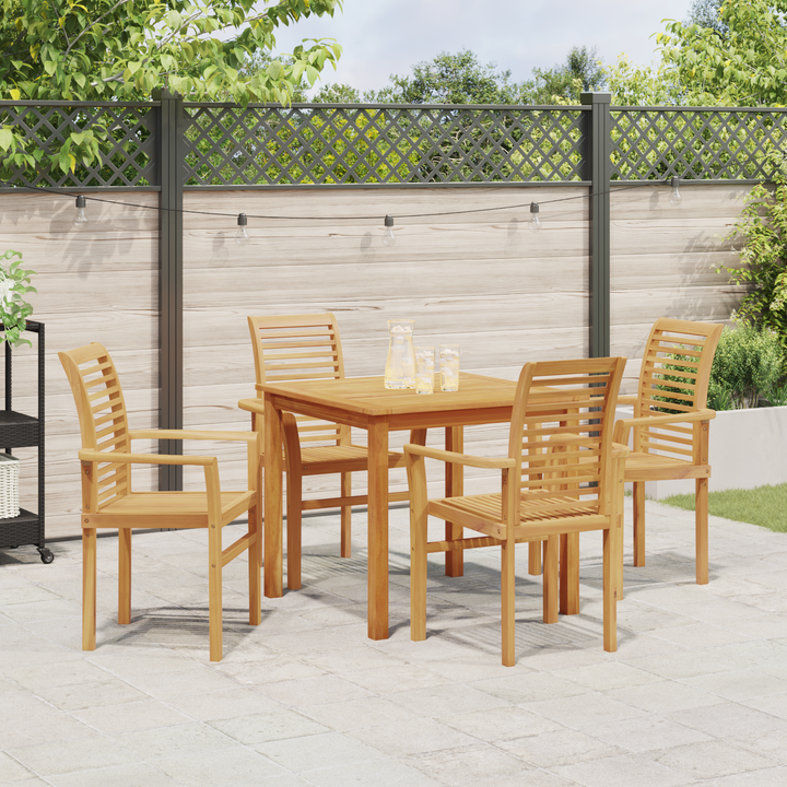 Spisestuestol 4 pcs Brun 62 x 55 x 94 cm Massiv Teaktræ
