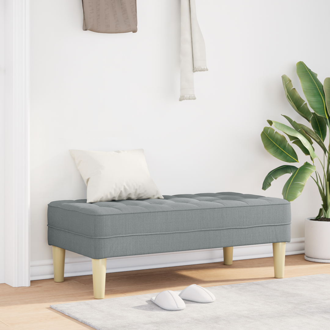 bænk med pude Lysegrå 113 x 57 x 39 cm Stof