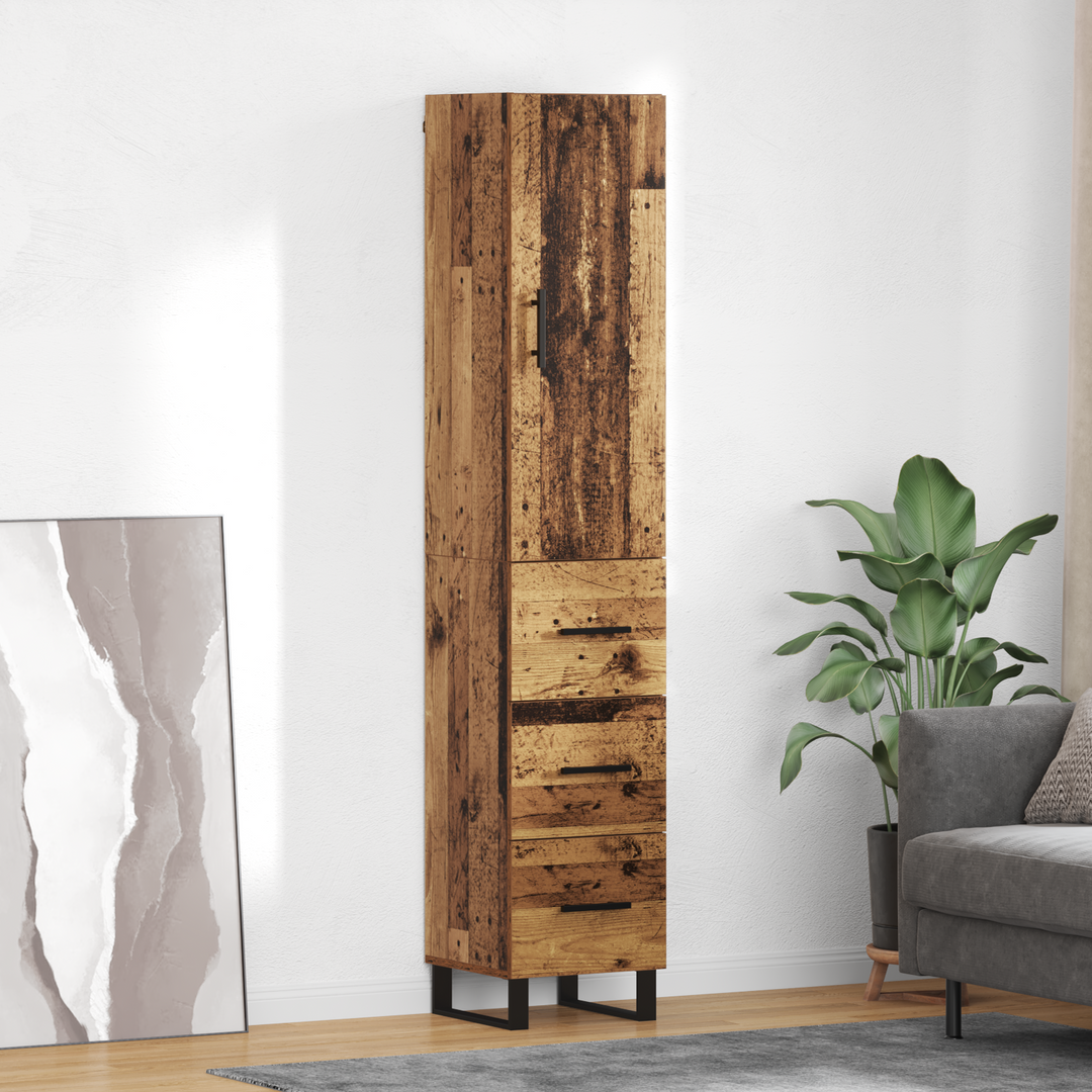 Highboard Gammelt træ 34,5 x 34 x 180 cm Konstrueret træ