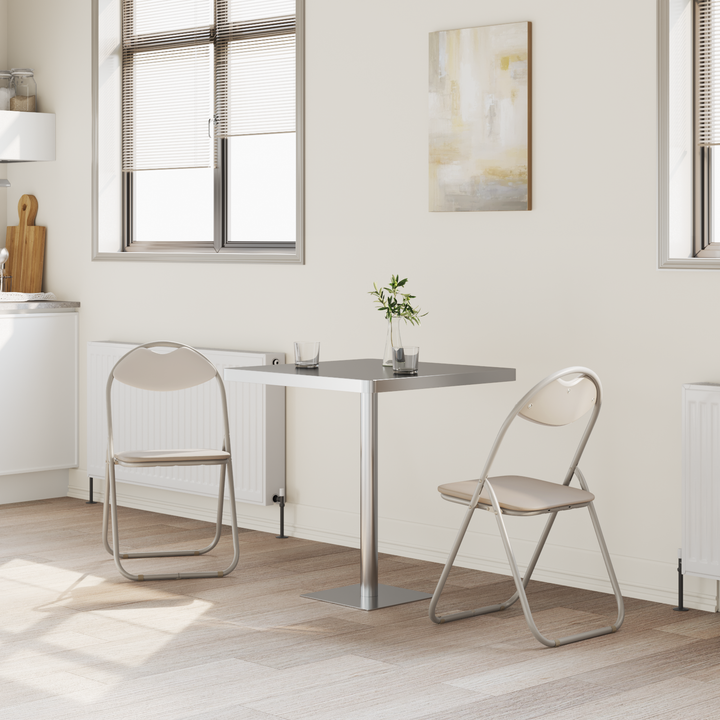 Sammenklappelig stol 2 pcs Sandfarvet 48 x 43,5 x 81 cm