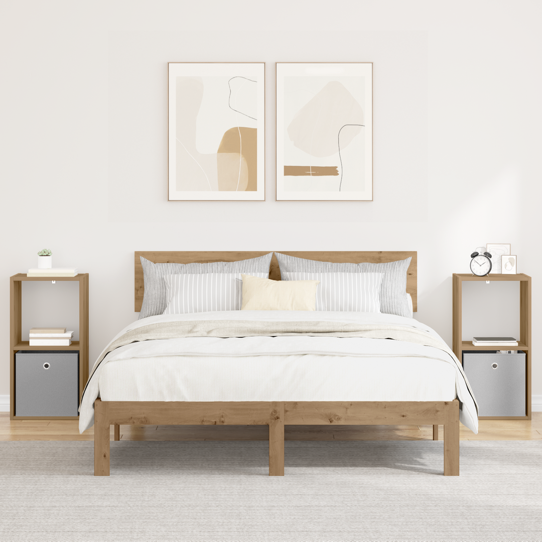 Sengebord med skuffe 2 pcs Artisan Egetræ 35 x 32 x 68,5 cm