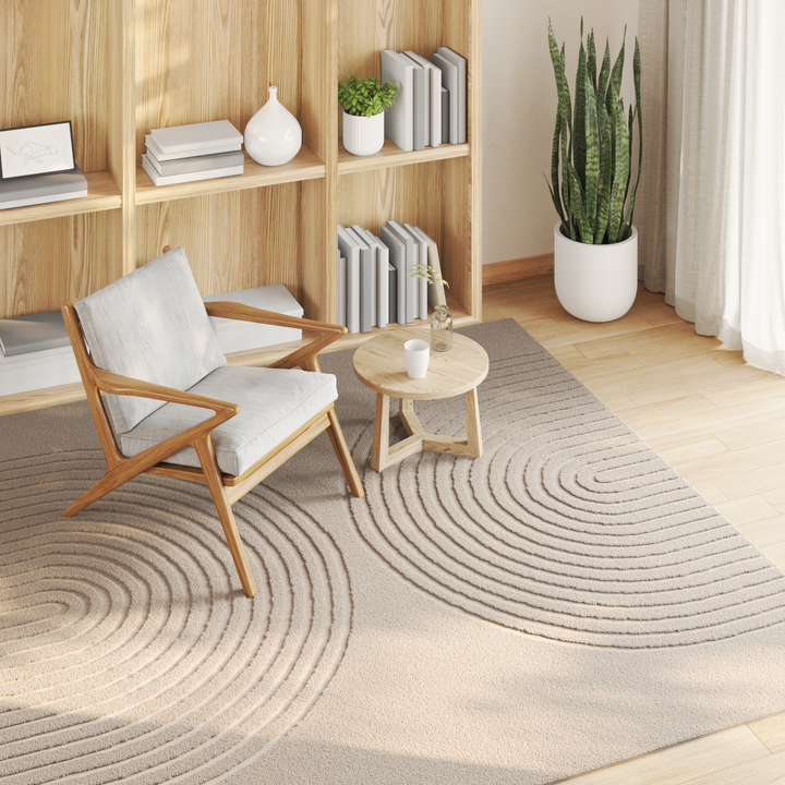 Områdetæpper Firkantet GALATI Beige 200 x 200 cm Polyester