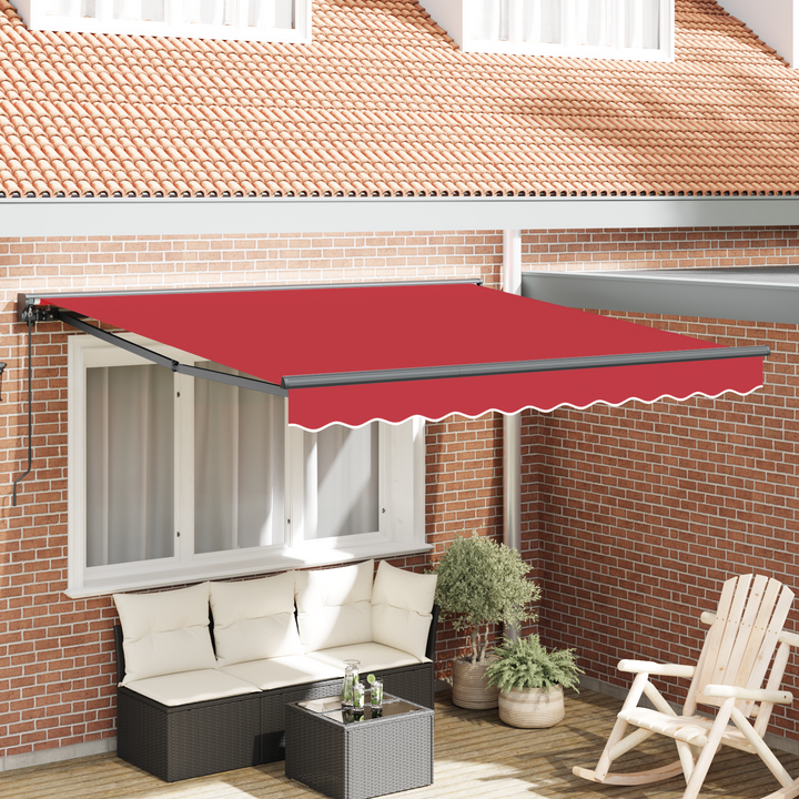 Markiseramme Rød 300 x 250 cm Polyester med PU belægning