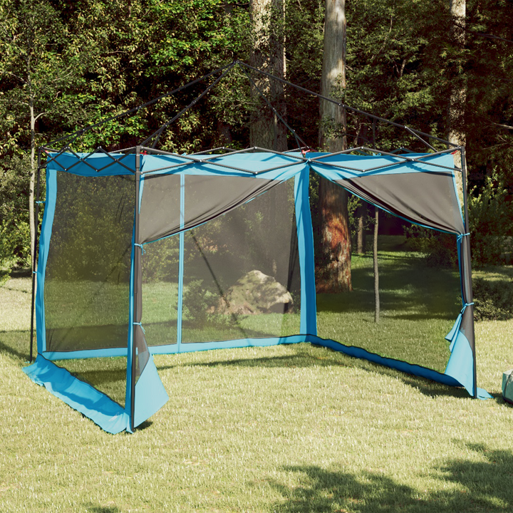 Indertelt med tag med opbevaring Blå 303 x 303 x 196 cm taft