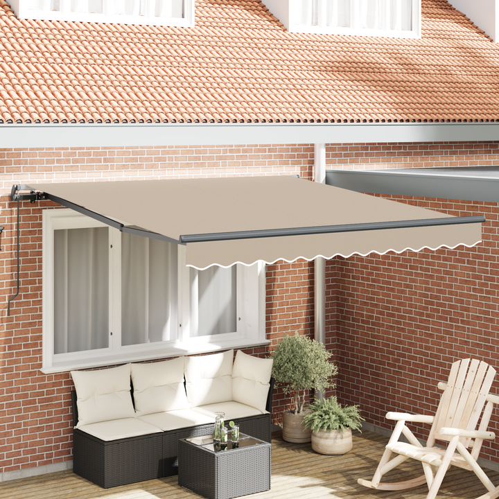 Udtrækkelig markise Beige 350 x 250 cm Polyester og Aluminium