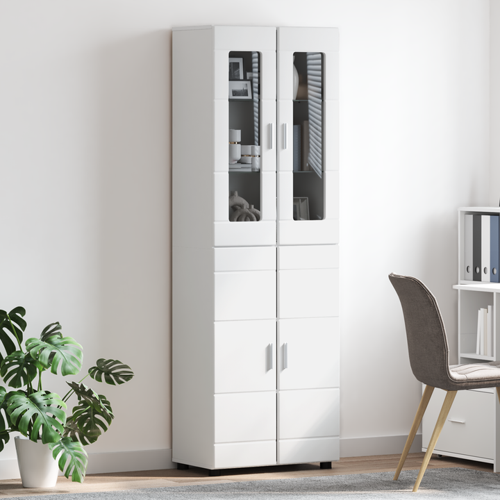 Highboard med dør FLORIN Hvid 60 x 35 x 182 cm Konstrueret træ