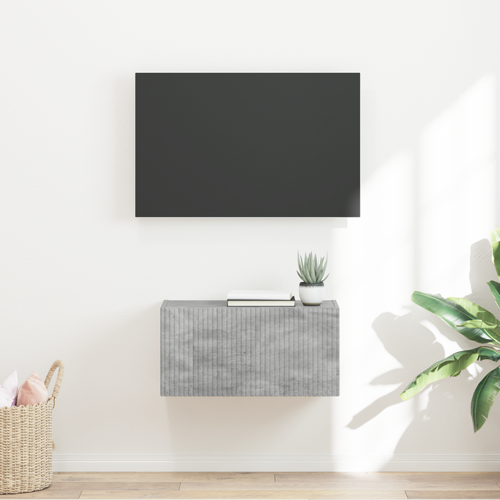 TV vægskab Vægmonteret Beton 60 x 31 x 29,5 cm Konstrueret træ