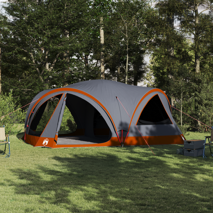 Familietelt til 10 personer Grå og orange 460 x 430 x 214 cm