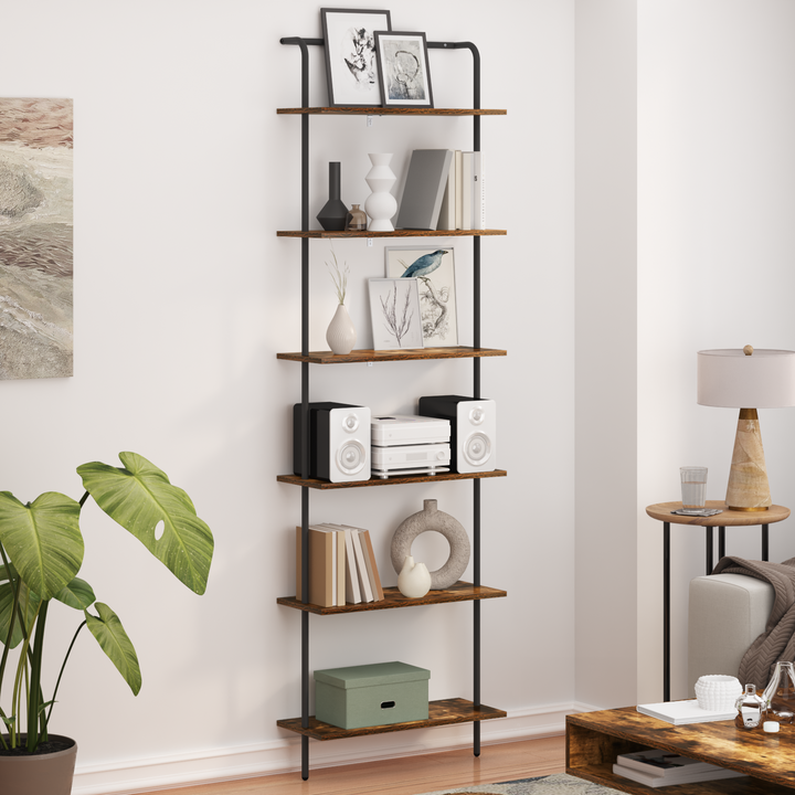 Bogreol Røget eg 60 x 24 x 203 cm Konstrueret træ